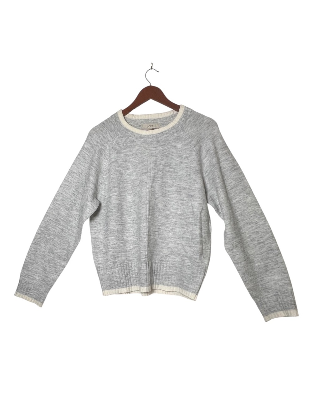 LOFT Women’s Size M US Crew Neck Long Sleeve Pullover Sweater Light Gray